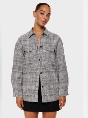 BABATON (Aritzia) Joan Shirt Jacket. Lined. Solange BlackWhite. Medium